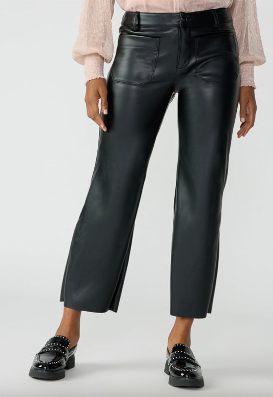 Sanctuary - Marine Leather Crop Trouser Black