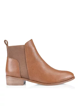 Saucey Gusset Ankle Boots - Tan