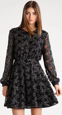 Sheer Sleeve Print Dress