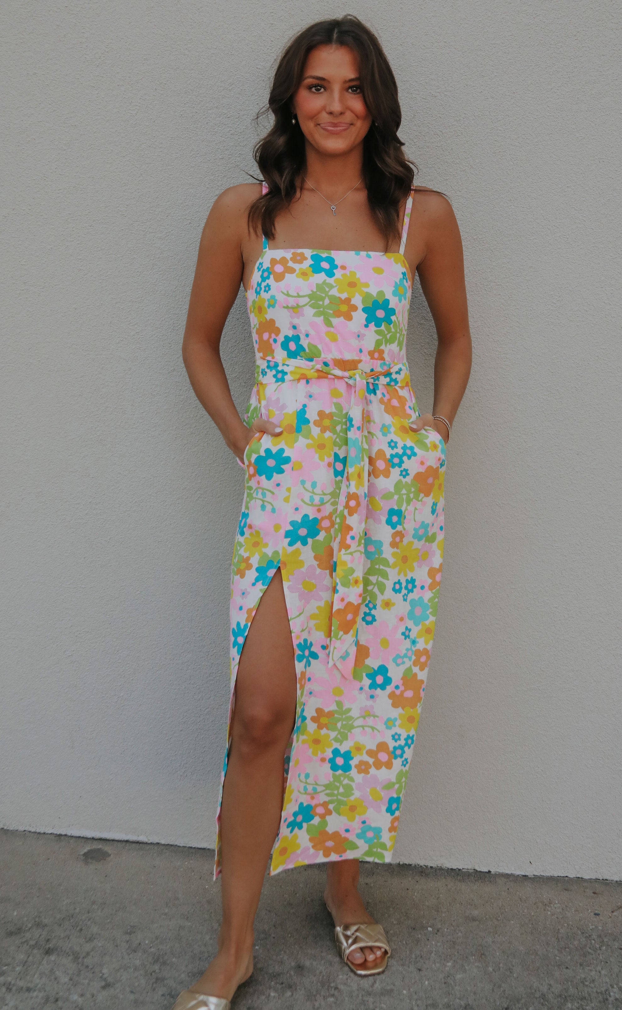 show me your mumu: amalfi coast midi dress - petal pop