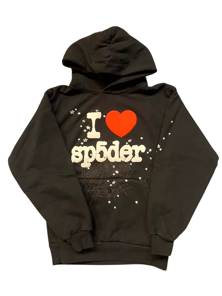 Sp5der I Love Sp5der Hoodie Black