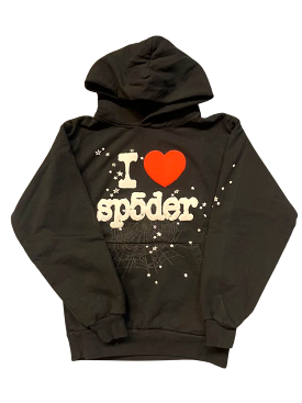 Sp5der I Love Sp5der Hoodie Black