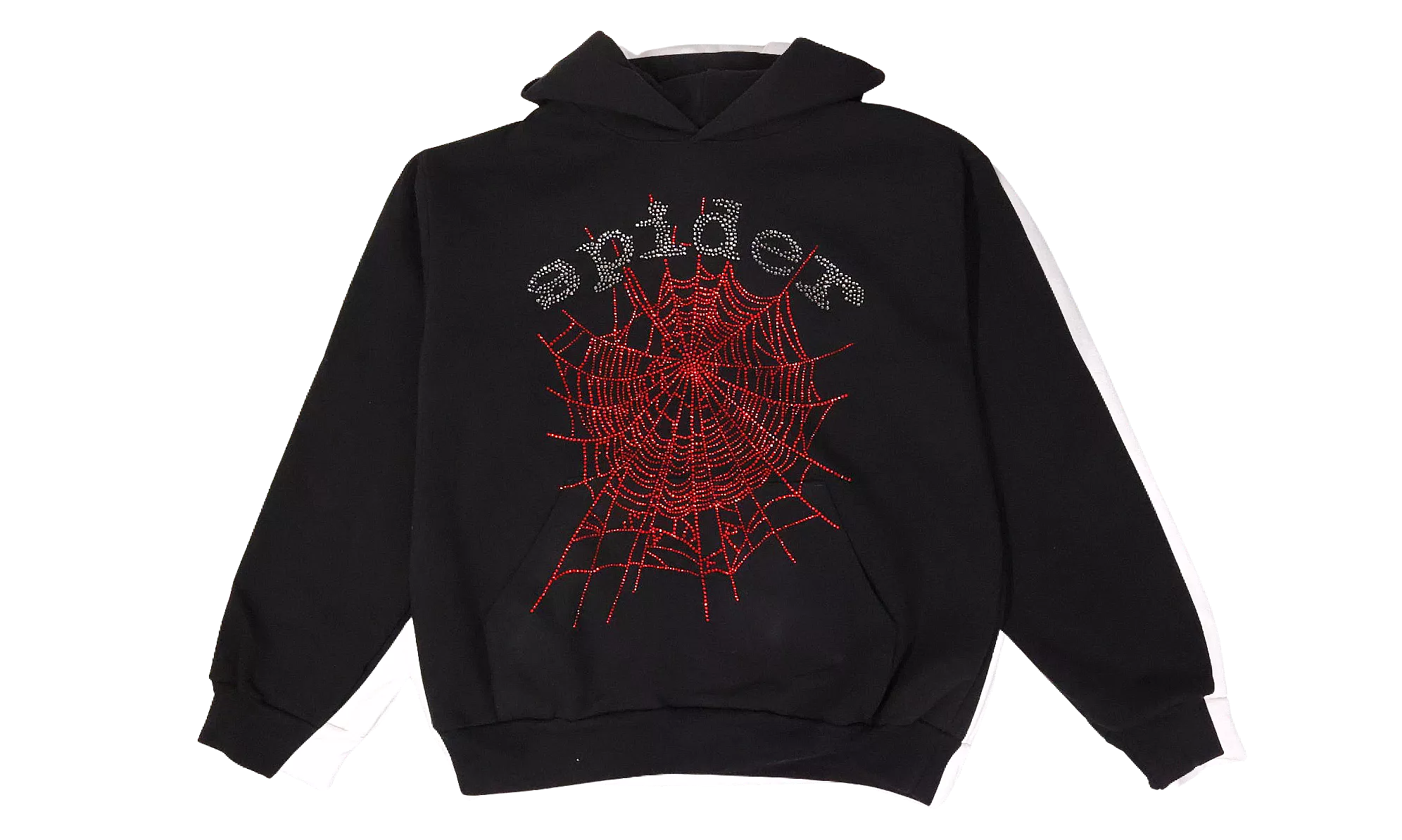 Sp5der OG Rhinestone Logo Hoodie Black