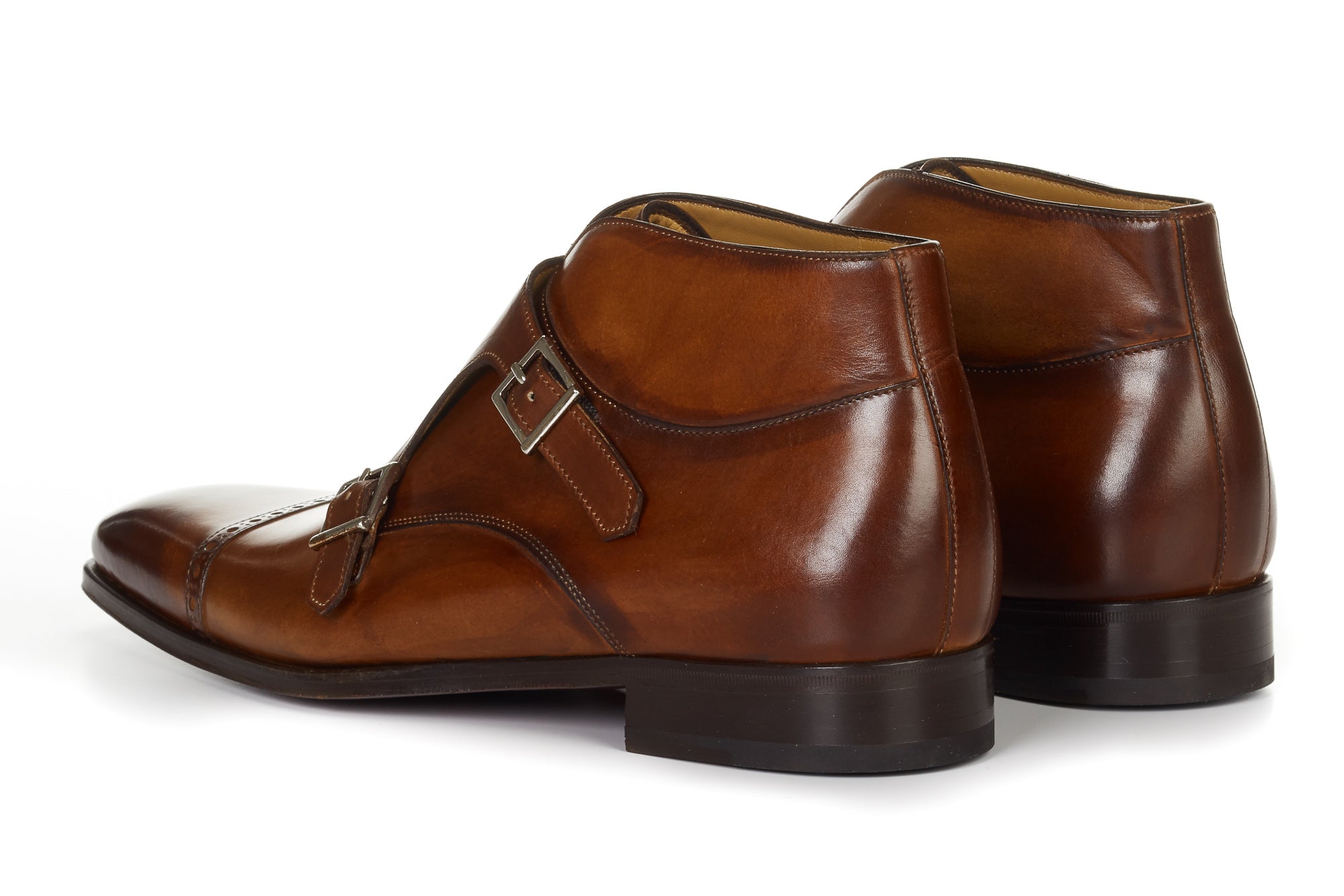 The Heston Double Monk Strap Boot - Havana Brown