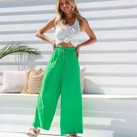 Vacation Linen Pants - Green