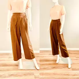 Vintage 1940s Olive Green Wool Pants / 40s WAC WWII Pants / Size XS S