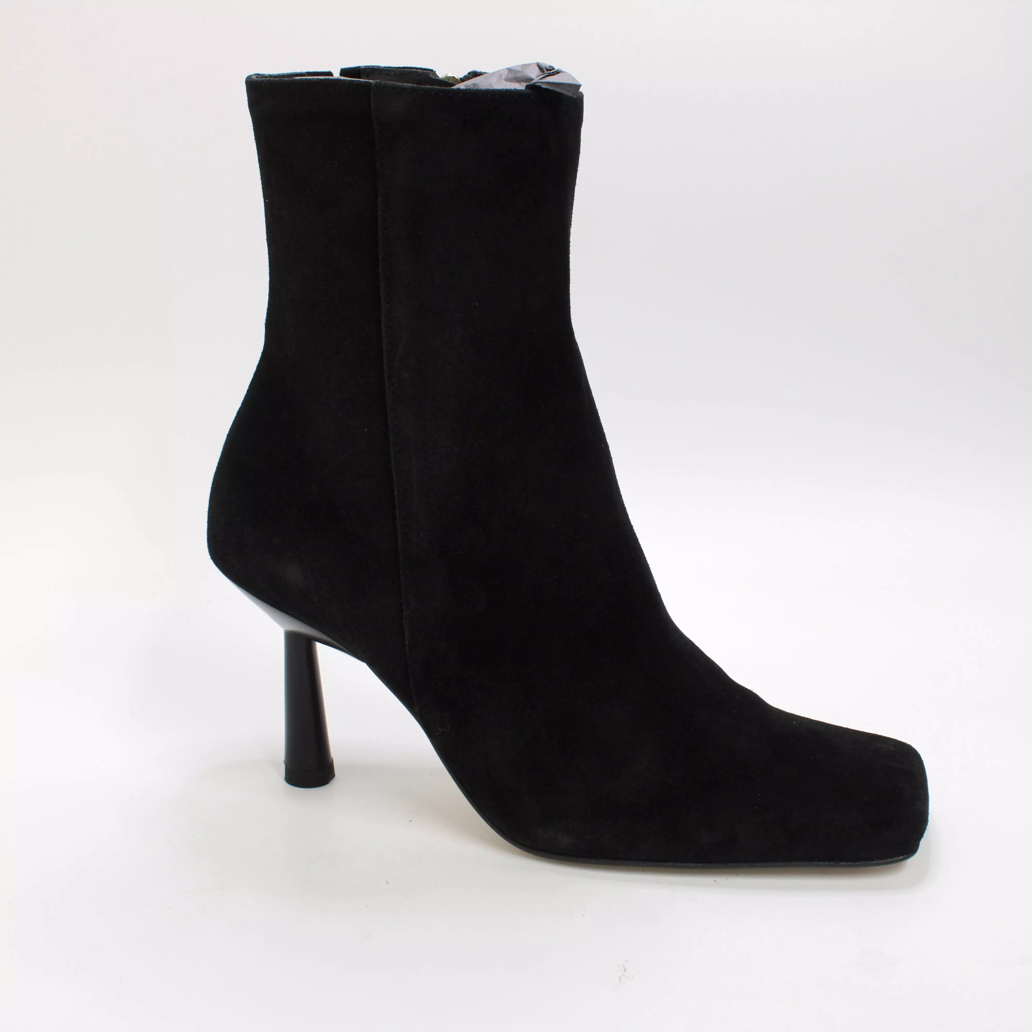 Womens Alohas Frappe Stilleto Heeled Ankle Boots Black