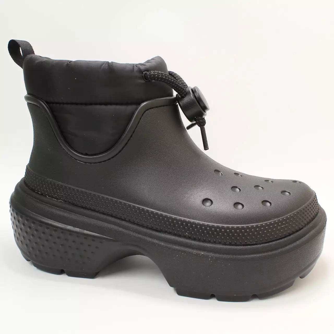 Womens Crocs Stomp Puff Boot Black