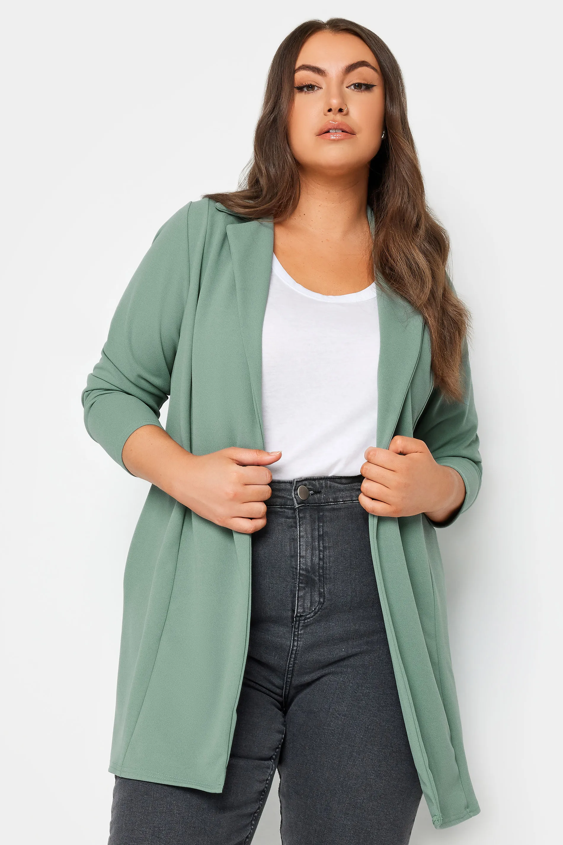 YOURS Curve Sage Green Blazer